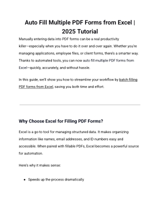 Auto Fill Multiple PDF Forms from Excel _ 2025 Tutorial