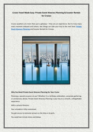 Cruise Travel Made Easy