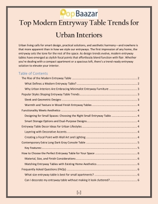 Top Modern Entryway Table Trends for Urban Interiors