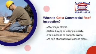 Step-by-Step Commercial Roof Inspections  Get Non-Prorated Warranty on Services!