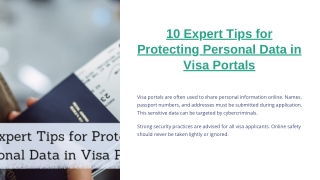 10 Expert Tips for Protecting Personal Data in Visa Portals