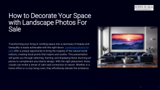 How to Decorate Your Space with Landscape Photos For Sale