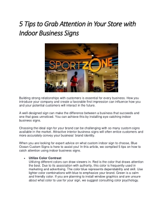 5 Tips to Grab Attention in Your Store with Indoor Business Signs