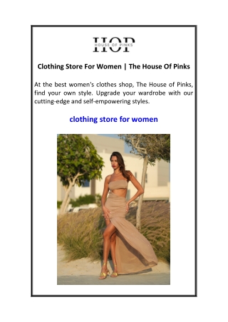 Clothing Store For Women  The House Of Pinks