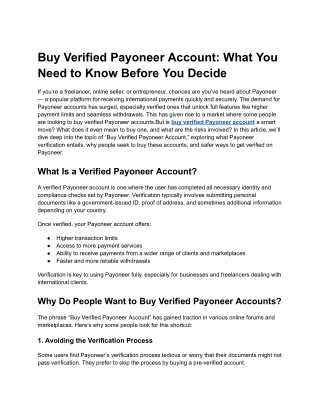 Buy Verified Payoneer Account_ What You Need to Know Before You Decide