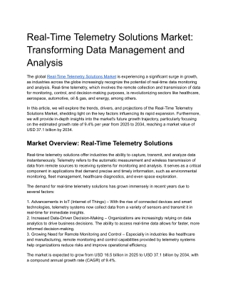 Real-Time Telemetry Solutions Market_ Transforming Data Management and Analysis