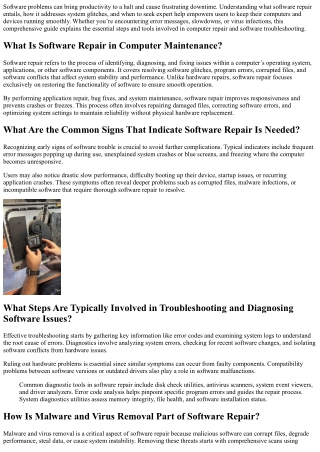 What Is Involved in Software Repair for Computers in 2025?