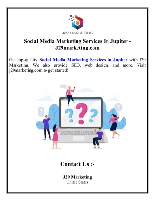 Social Media Marketing Services In Jupiter - J29marketing.com