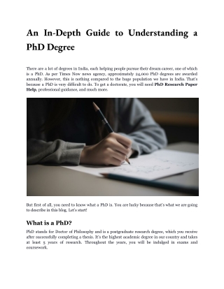 An In-Depth Guide to Understanding a PhD Degree