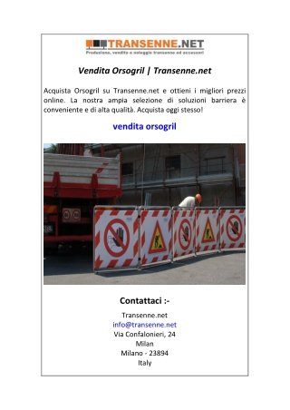 Vendita Orsogril  Transenne.net