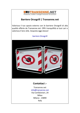 Barriere Orsogrill  Transenne.net