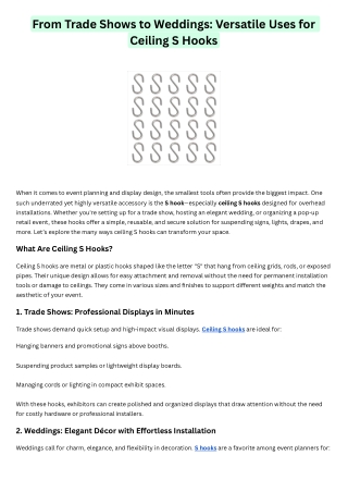 From Trade Shows to Weddings Versatile Uses for Ceiling S Hooks