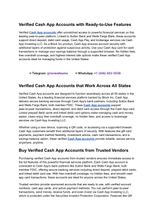 Verified Cash App Accounts with Ready-to-Use Features