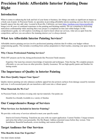 Precision Finish Affordable Interior Painting Done Right