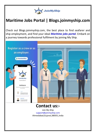 Maritime Jobs Portal | Blogs.joinmyship.com