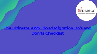The Ultimate AWS Cloud Migration Do’s and Don’ts Checklist
