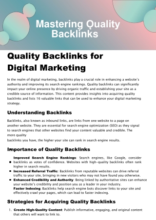 Quality Backlinks for Digital Marketings 16 Backlinks
