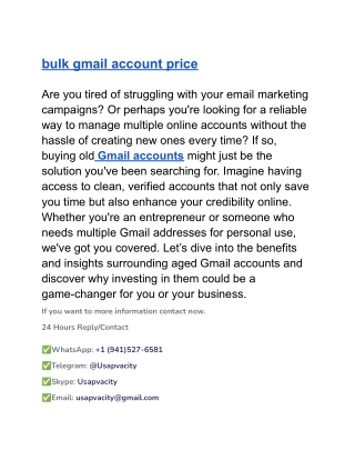 bulk gmail account price