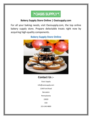 Bakery Supply Store Online  Oasisupply.com