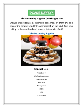 Cake Decorating Supplies  Oasisupply.com