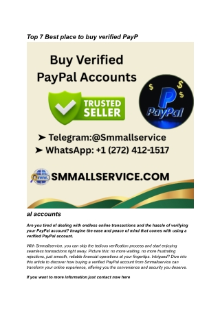Top 7 Best place to buy verified PayPal accounts