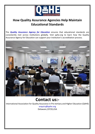 How Quality Assurance Agencies Help Maintain Educational Standards