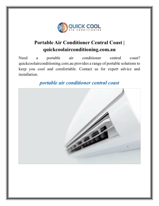 Portable Air Conditioner Central Coast quickcoolairconditioning.com.au