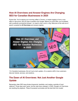 How AI Overviews and Answer Engines Are Changing SEO for Canadian Businesses in 2025