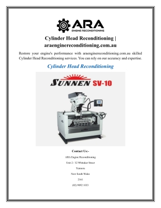 Cylinder Head Reconditioning araenginereconditioning.com.au