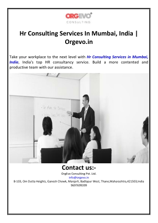 Hr Consulting Services In Mumbai, India | Orgevo.in