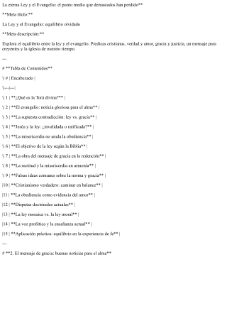 La Ley y el Evangelio el equilibrio que muchos han olvidado
