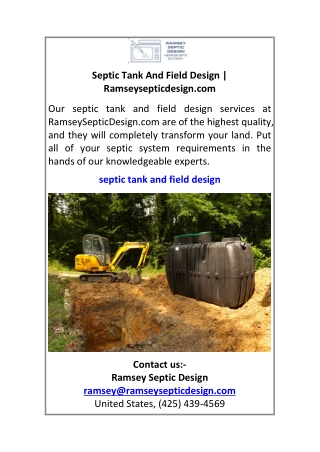 Septic Tank And Field Design Ramseysepticdesign.com