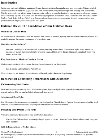 Transform Your Backyard: Creative Outdoor Deck Styles for every single Style