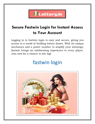 Secure Fastwin Login for Instant Access to Your Account