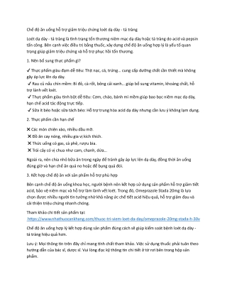 Che do an uong ho tro giam trieu chung loet da day