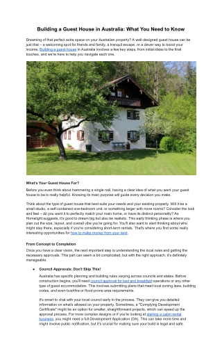 Building a Guest House in Australia_ What You Need to Know