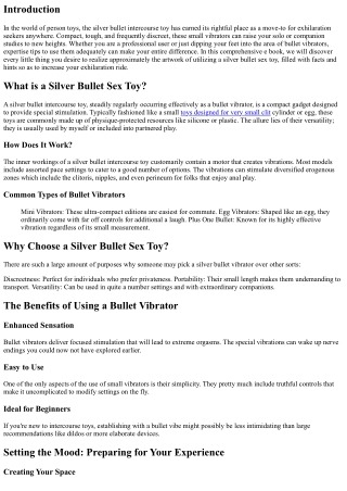 The Art of Using a Silver Bullet Sex Toy: Tips and Tricks