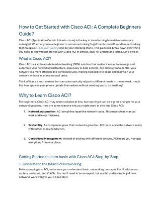 Cisco ACI Training and Certification Course