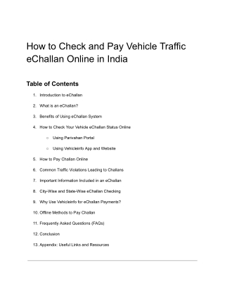 How to Check and Pay Vehicle Traffic eChallan Online in India