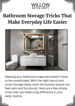 Bathroom Storage Tricks That Make Everyday Life Easier