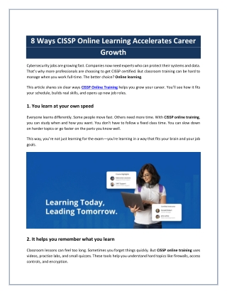 8 Ways CISSP Online Learning Accelerates Career Growth