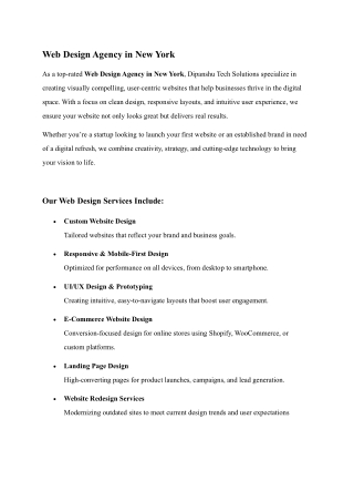 Web Design Agency in New York