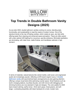 Top Trends in Double Bathroom Vanity Designs (2025)