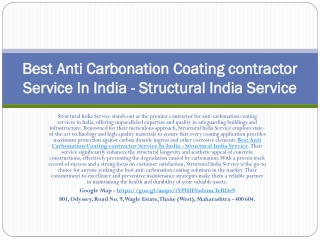 Anti Carbonation Coating - Structural India Service