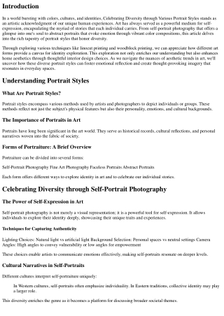 Celebrating Diversity through Various Portrait Styles