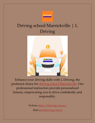Driving school Marrickville | L Driving