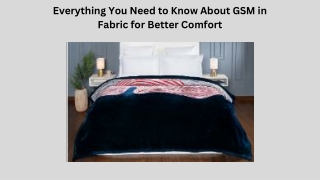 Everything You Need to Know About GSM in Fabric for Better Comfort