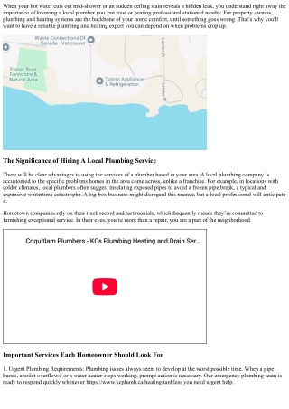 KCs Plumbing, Heating and Drain Service, Coquitlams Best Plumbing Contractor