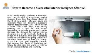 How to Become a Successful Interior Designer After 12th