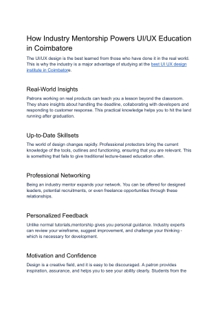 How Industry Mentorship Powers UI_UX Education in Coimbatore